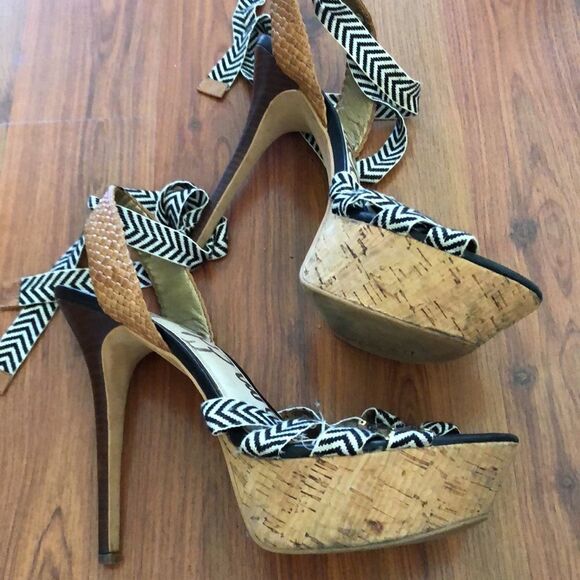 Sam Edelman high platform heels BoHo chic - Picture 2 of 12